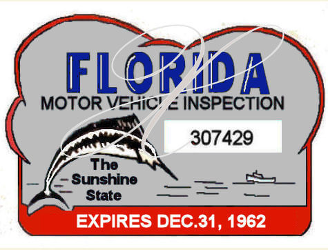 (image for) 1962 Florida Safety Check inspection sticker